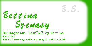 bettina szenasy business card